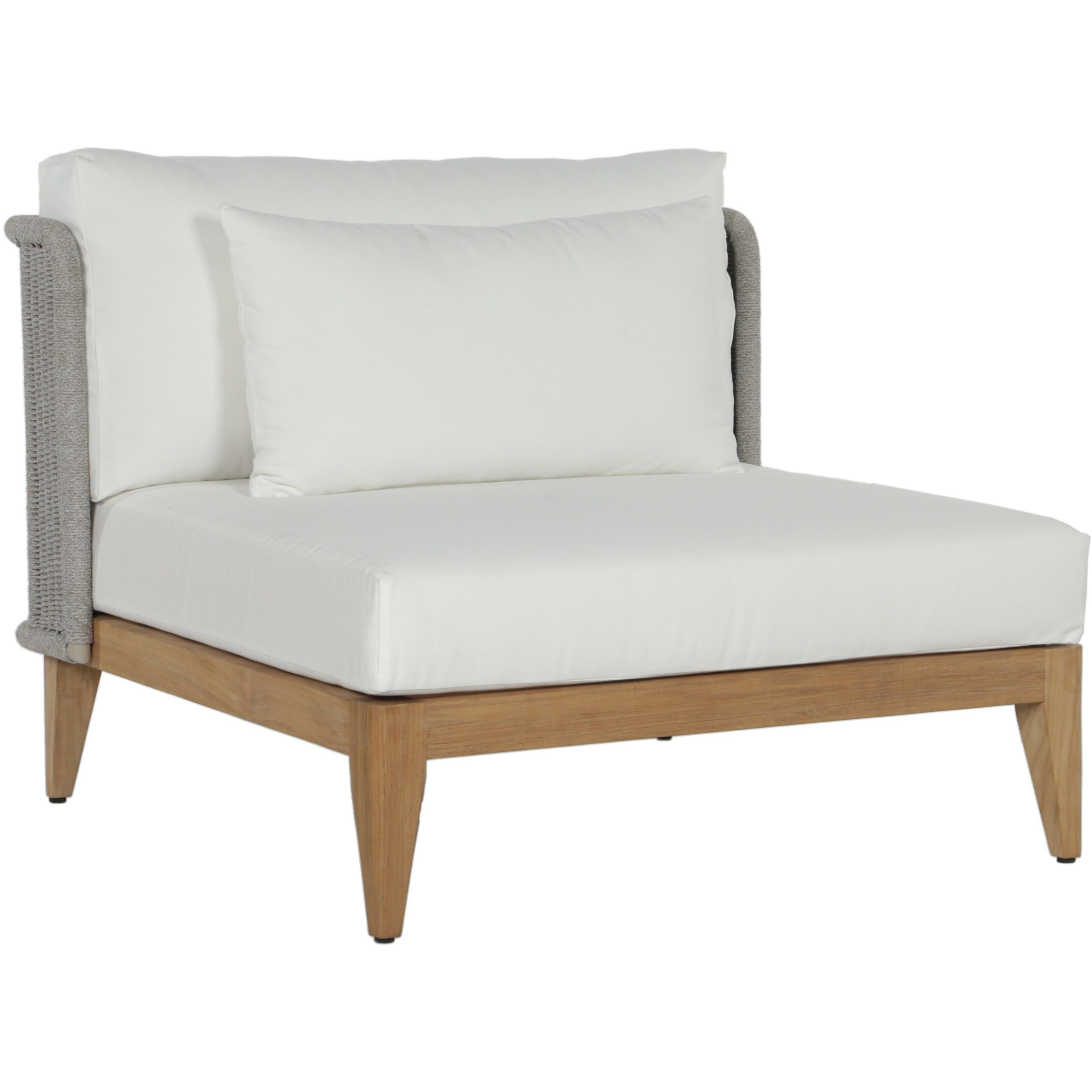 Ibiza Natural / Stinson White Outdoor Armless Chair